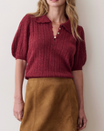 MARINE LAYER SHORT SLEEVE POINTELLE POLO