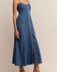 Z SUPPLY ANGEL EYES DENIM MIDI DRESS