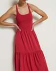 NATION PENELOPE CROSS BACK MIDI DRESS