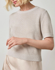 LILLA P SHORT SLEEVE SPARKLE SWEATER