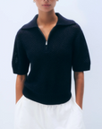 WHITE & WARREN CASHMERE MESH POLO