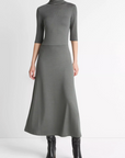 VINCE ELBOW SLEEVE TURTLENECK DRESS