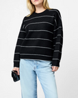 FRENCH CONNECTION RIDDLEY KNIT TICK STRIPE CREW