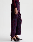 AG HATTIE HIGH RISE BARREL CROP VELVET JAZZ BERRY