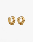 CLARE V LE STORY CHAIN HOOP EARRINGS - VINTAGE GOLD