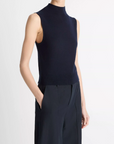 VINCE SLEEVELESS MOCK NECK