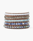 CHAN LUU AQUAMARINE MIX WRAP BRACELET
