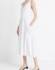 VINCE RELAXED V NECK POCKETED DRESS