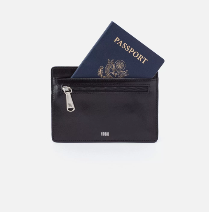 HOBO EURO SLIDE LEATHER CREDIT CARD WALLET Indigo