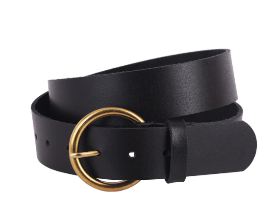 Belt with circle online buckle
