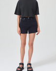AGOLDE DEE HIGH RISE ROLLED HEM SHORT