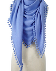 ALPINE CASHMERE POM-POM TRIANGLE WRAP