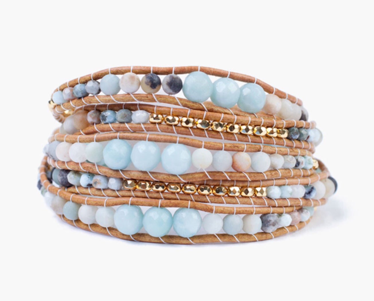 CHAN LUU MATTE MULTI AMAZONITE MIX WRAP BRACELET