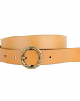MOST WANTED USA SMALL CIRCLE BUCKLE LEATHER BELT