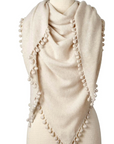 ALPINE CASHMERE POM-POM TRIANGLE WRAP