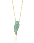 ELLI PARR AVERY FEATHER NECKLACE-TURQ