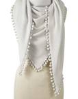 ALPINE CASHMERE POM-POM TRIANGLE WRAP