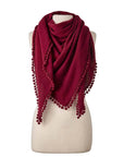 ALPINE CASHMERE POM-POM TRIANGLE WRAP