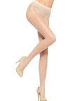 HUE FRENCH LACE CONTROL TOP SHEER PANTYHOSE