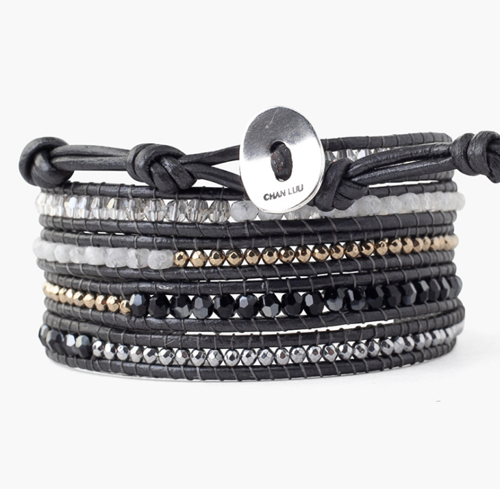 CHAN LUU SILVER SHADE CRYSTAL MIX WRAP BRACELET – Indigo