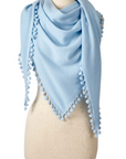 ALPINE CASHMERE POM-POM TRIANGLE WRAP
