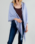 ALPINE CASHMERE POM-POM TRIANGLE WRAP