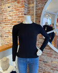 ALASHAN CASHMERE COTTON CASHMERE BLAIR RIB CREW
