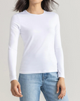 LILLA P LONG SLEEVE FITTED STRETCH CREW
