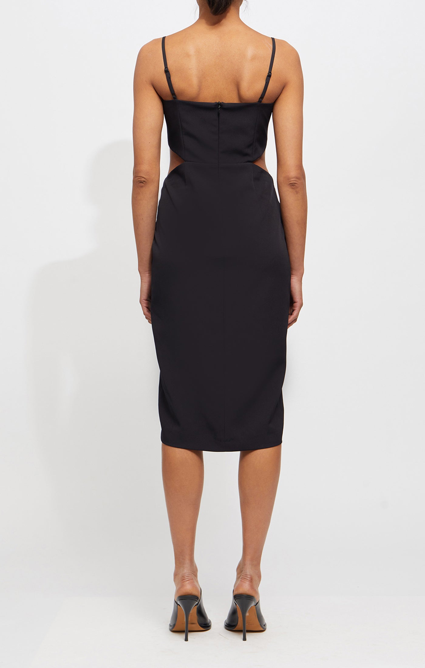 french connection echo crepe midi dress FRENCH CONNECTION ECHO CUT OUT STRAPLESS SLIP DRESS – Indigo
