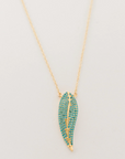 ELLI PARR AVERY FEATHER NECKLACE-TURQ