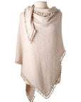 ALPINE CASHMERE POM-POM TRIANGLE WRAP