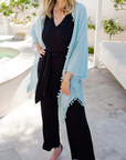 ALPINE CASHMERE POM-POM TRIANGLE WRAP