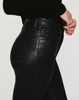 AG FARRAH SKINNY LEATHERETTE SUPER BLACK