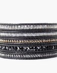 CHAN LUU SILVER SHADE CRYSTAL MIX WRAP BRACELET