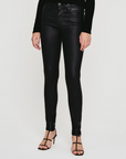 AG FARRAH SKINNY LEATHERETTE SUPER BLACK