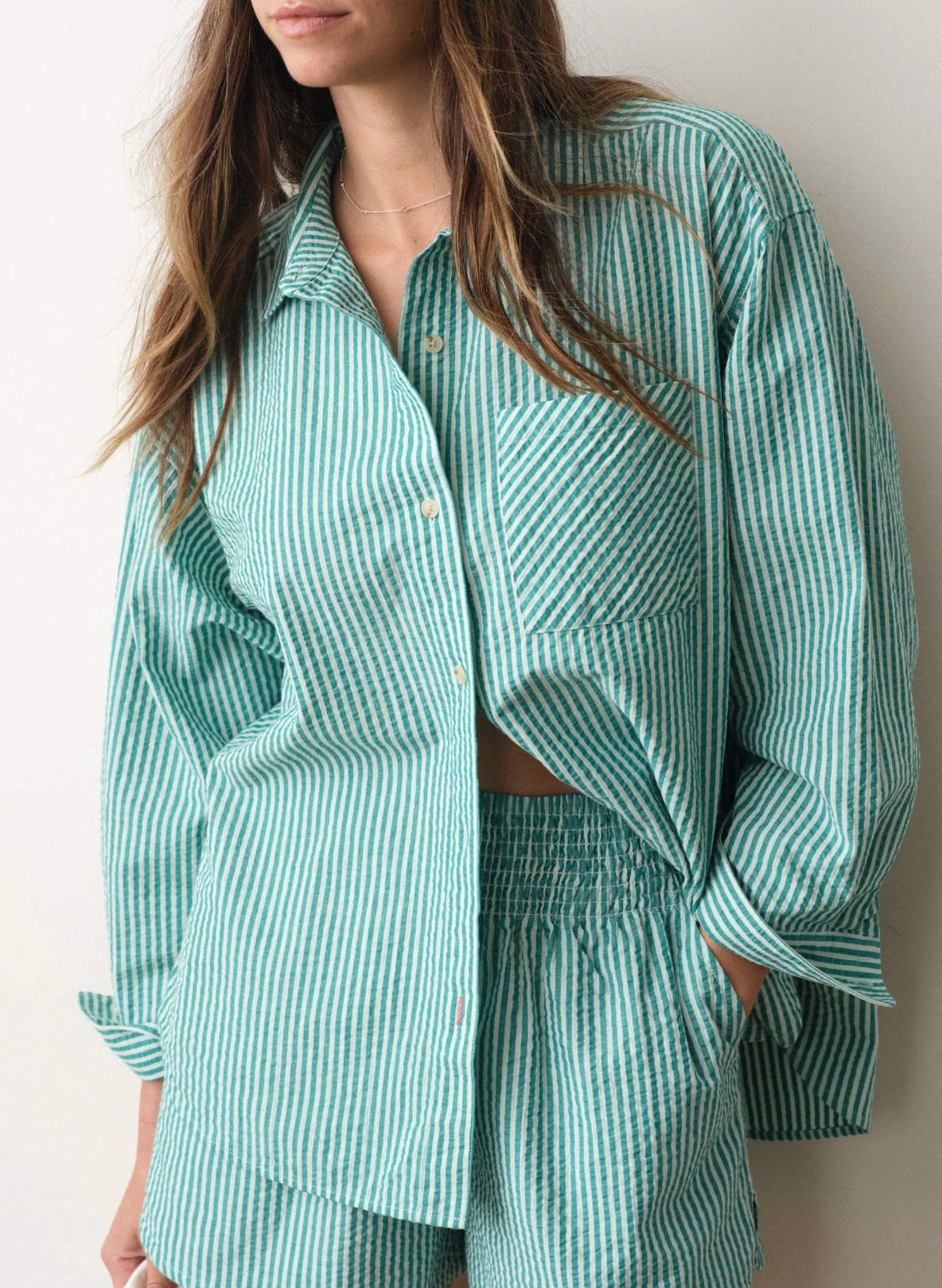 MARINE LAYER GRACEY OVERSIZED SEERSUCKER SHIRT