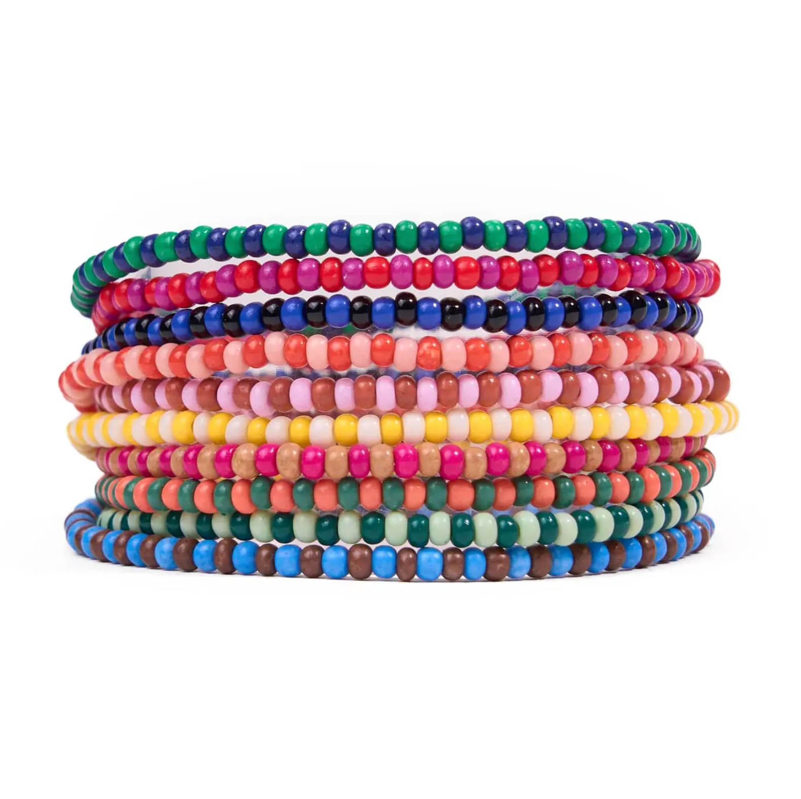 INK + ALLOY SAGE BEADED 10 STRAND STRETCH BRACELETS MULTICOLOR