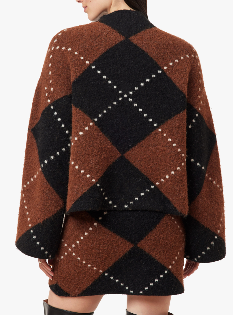 HABITUAL ARGYLE MOCK NECK SWEATER