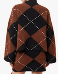 HABITUAL ARGYLE MOCK NECK SWEATER