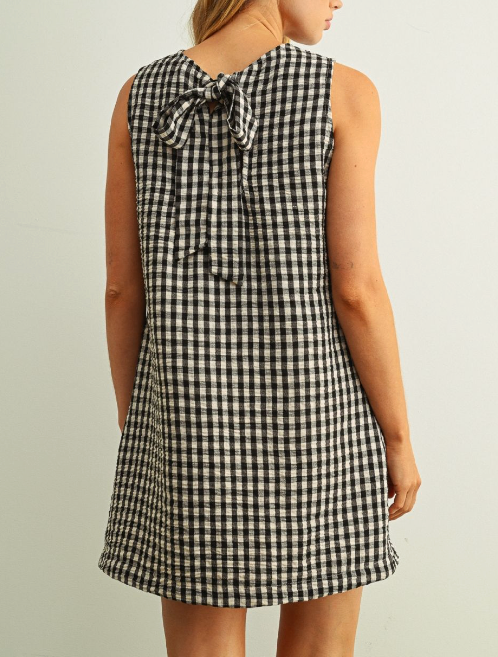 MIOU MUSE GINGHAM MINI DRESS