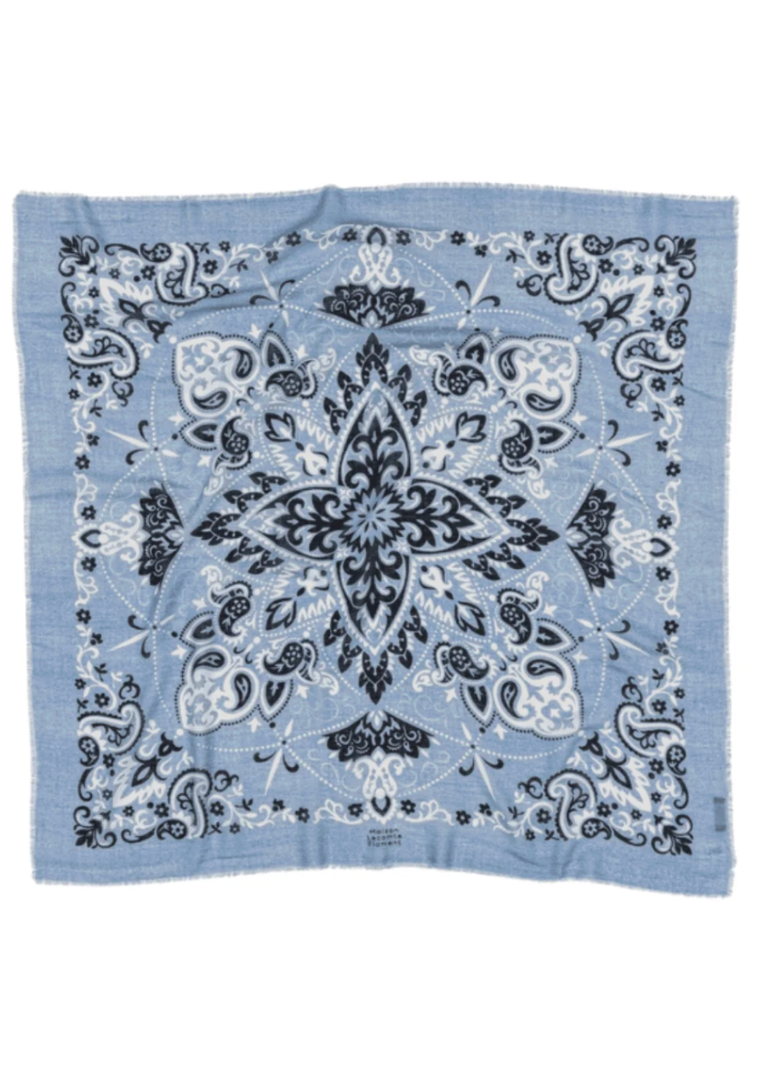 MAISON LECOMTE FLAMENT WOOL &amp; CASHMERE BANDANA SCARF