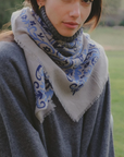 MAISON LECOMTE FLAMENT WOOL & SILK BANDANA SCARF