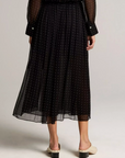 VINCE HEAT SET DOT SHEER GATHERED SKIRT