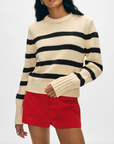 WHITE + WARREN ORGANIC COTTON STRIPED CREWNECK