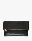 CLARE V FOLDOVER CLUTCH W/ TABS - PETIT CAVIAR