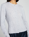 AUTUMN CASHMERE PUFF SLEEVE POPCORN STITCH CARDIGAN