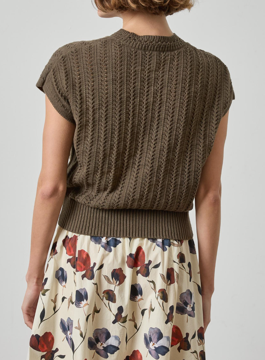LILLA P NOVELTY STITCH WEDGE SWEATER