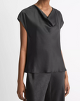 VINCE COWL NECK CAP SLEEVE BLOUSE