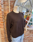 WHITE & WARREN CASHMERE RIB TRIM CREWNECK