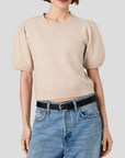 FRENCH CONNECTION YULIA KNIT PUFF SLEEVE TOP